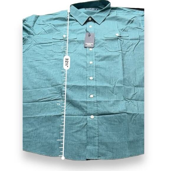 Atlas for Men SS Pilot Short Sleeve Button Down Shirt in Teal Sz 3XL NEW - Picture 10 of 10
